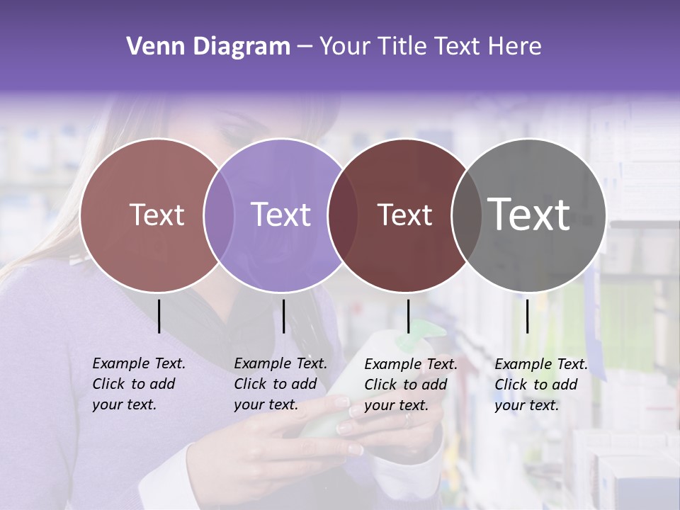 Portrait Of Blonde Woman Reading Label Of Shampoo In Pharmacy. Copy Space PowerPoint Template