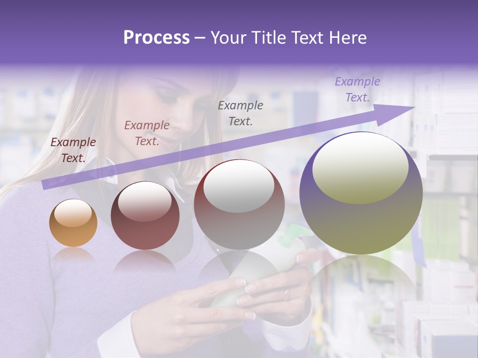 Portrait Of Blonde Woman Reading Label Of Shampoo In Pharmacy. Copy Space PowerPoint Template