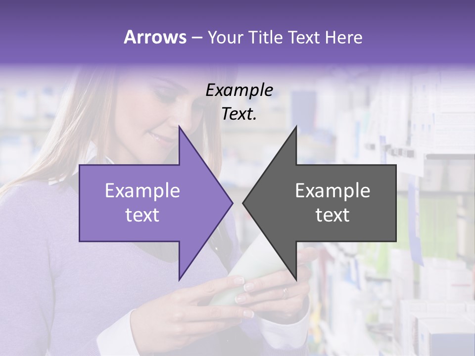 Portrait Of Blonde Woman Reading Label Of Shampoo In Pharmacy. Copy Space PowerPoint Template