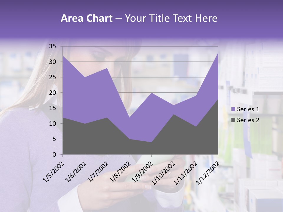 Portrait Of Blonde Woman Reading Label Of Shampoo In Pharmacy. Copy Space PowerPoint Template