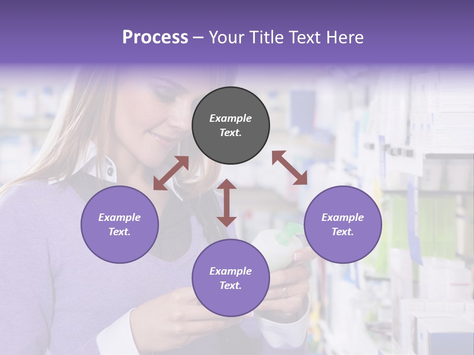 Portrait Of Blonde Woman Reading Label Of Shampoo In Pharmacy. Copy Space PowerPoint Template
