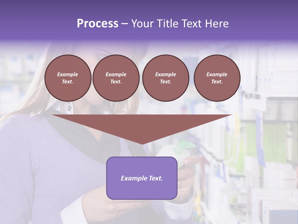 Portrait Of Blonde Woman Reading Label Of Shampoo In Pharmacy. Copy Space PowerPoint Template