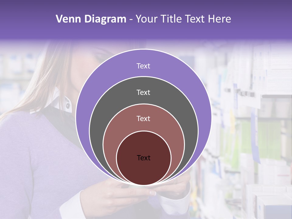 Portrait Of Blonde Woman Reading Label Of Shampoo In Pharmacy. Copy Space PowerPoint Template