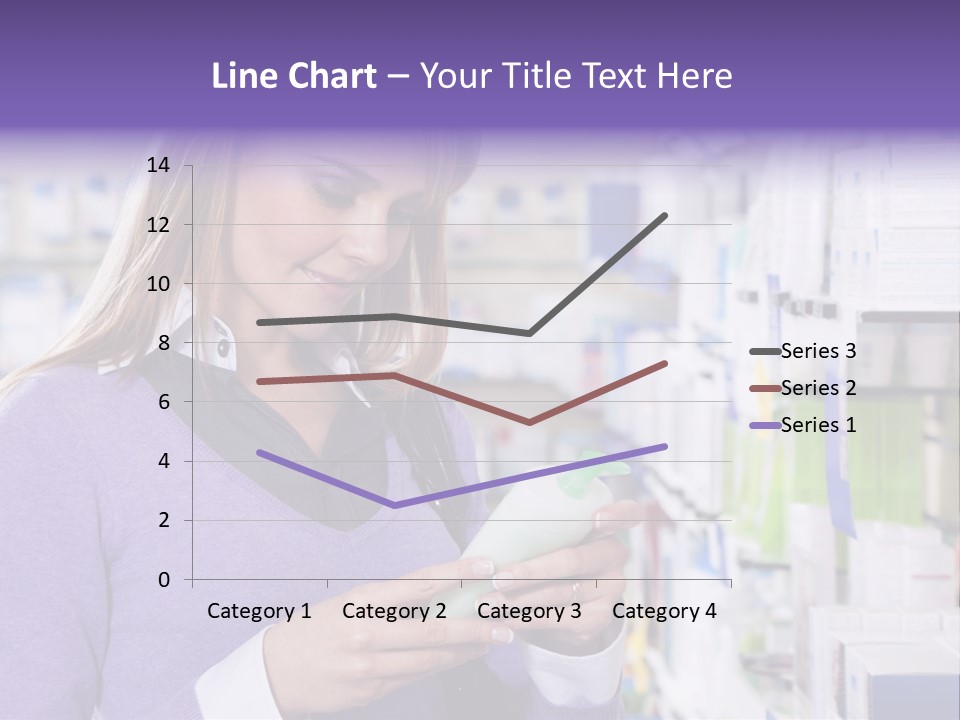 Portrait Of Blonde Woman Reading Label Of Shampoo In Pharmacy. Copy Space PowerPoint Template
