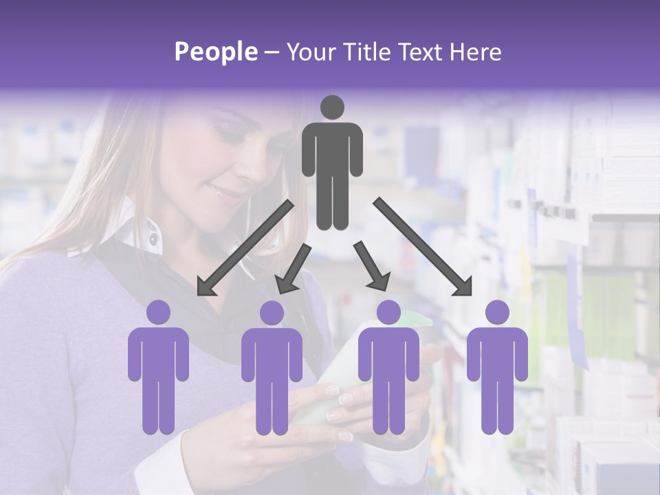Portrait Of Blonde Woman Reading Label Of Shampoo In Pharmacy. Copy Space PowerPoint Template