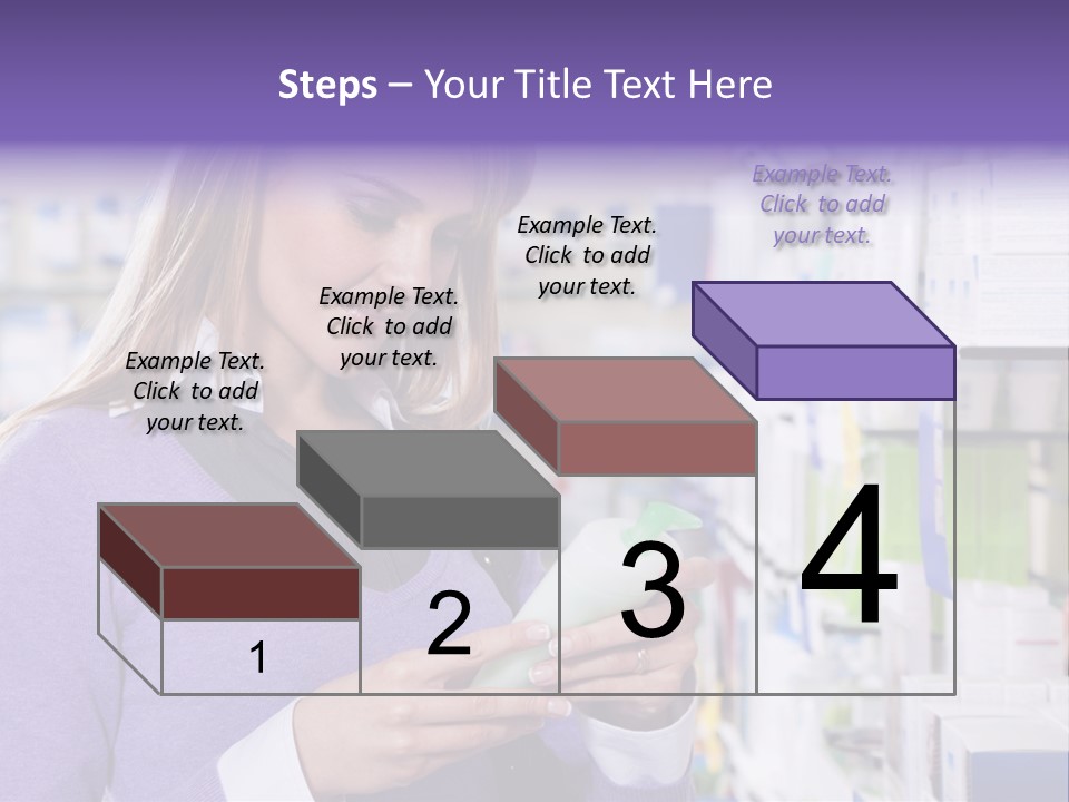 Portrait Of Blonde Woman Reading Label Of Shampoo In Pharmacy. Copy Space PowerPoint Template