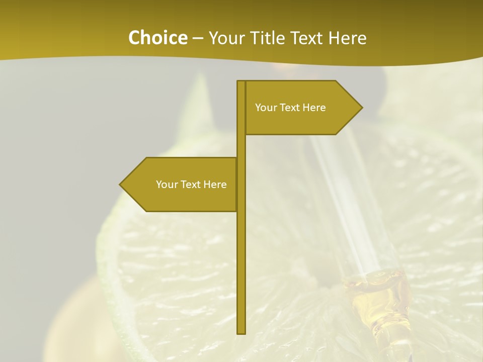 Bottle Of Essence Oil With Fresh Limes - Beauty Treatment PowerPoint Template