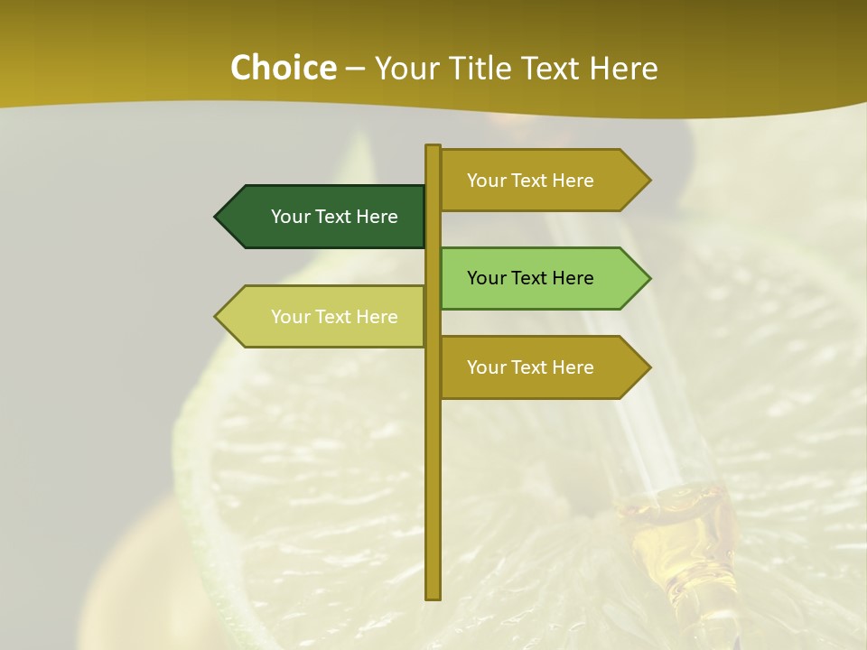 Bottle Of Essence Oil With Fresh Limes - Beauty Treatment PowerPoint Template