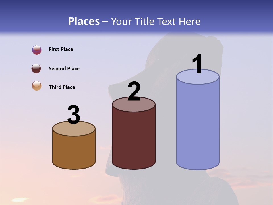 A Stone Statue On Easter Island At Sunset PowerPoint Template