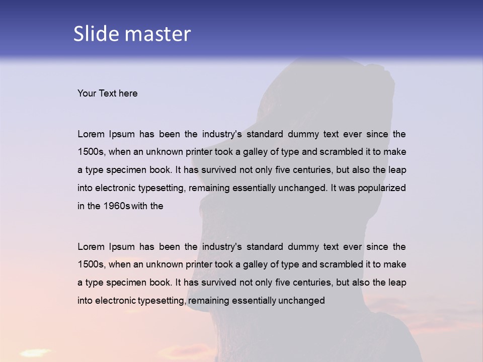 A Stone Statue On Easter Island At Sunset PowerPoint Template