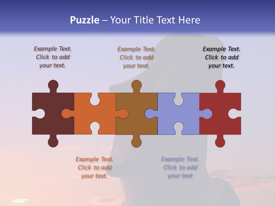 A Stone Statue On Easter Island At Sunset PowerPoint Template