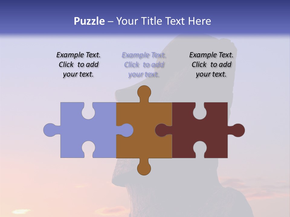 A Stone Statue On Easter Island At Sunset PowerPoint Template