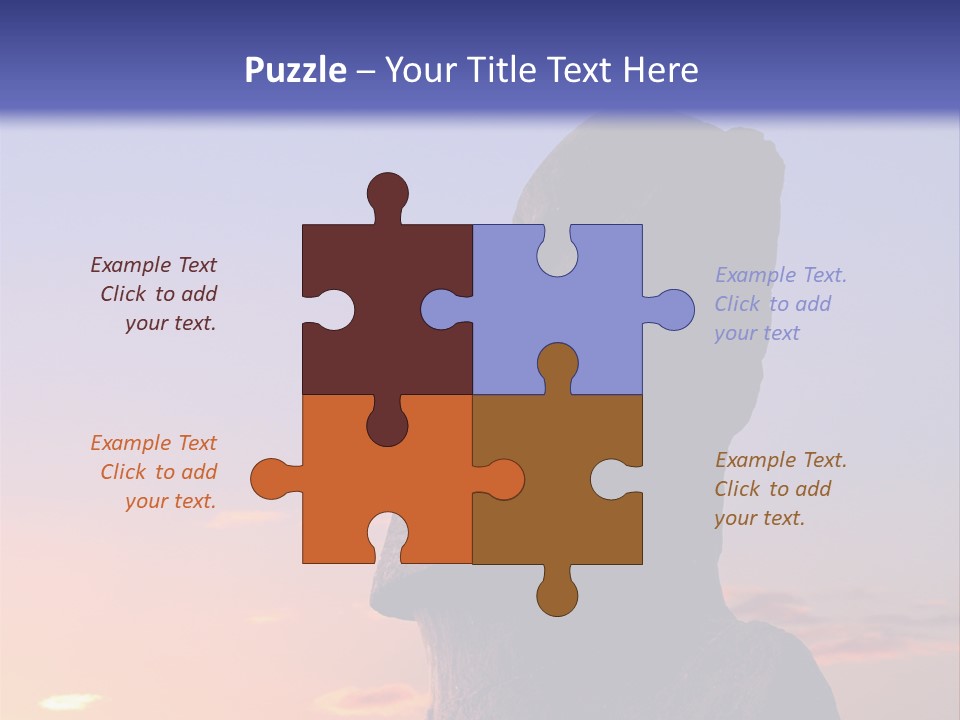 A Stone Statue On Easter Island At Sunset PowerPoint Template