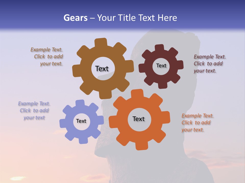 A Stone Statue On Easter Island At Sunset PowerPoint Template