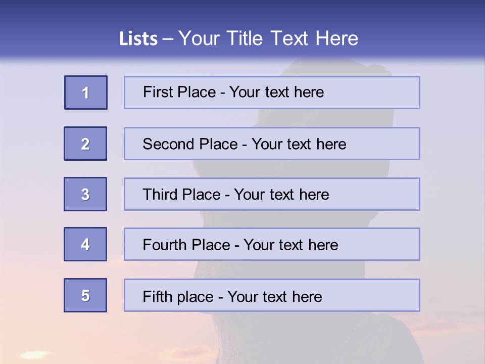A Stone Statue On Easter Island At Sunset PowerPoint Template