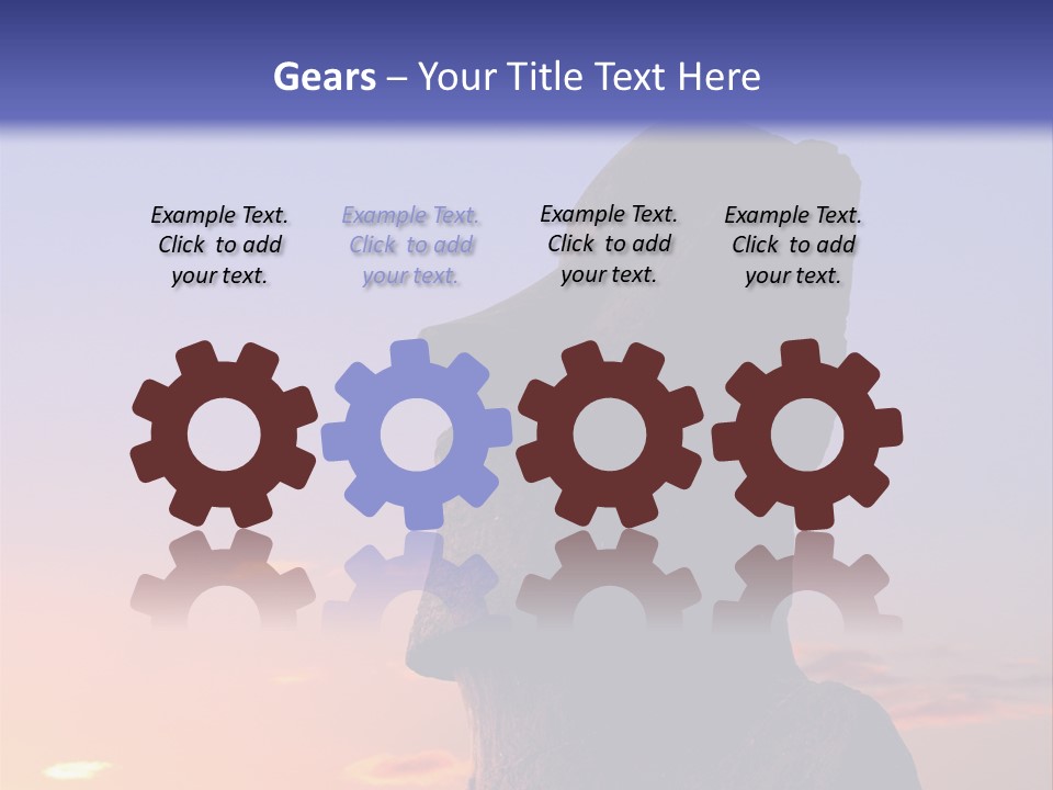 A Stone Statue On Easter Island At Sunset PowerPoint Template