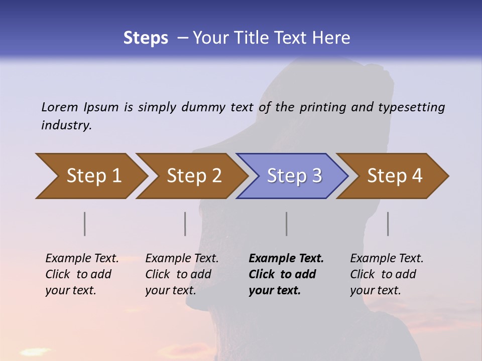 A Stone Statue On Easter Island At Sunset PowerPoint Template