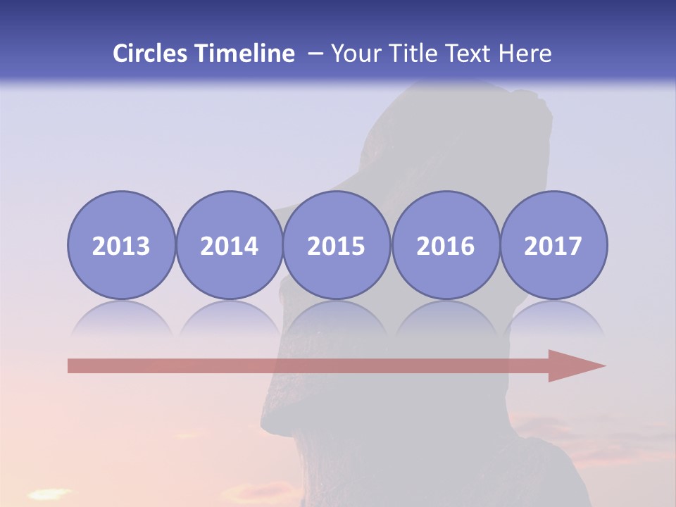 A Stone Statue On Easter Island At Sunset PowerPoint Template