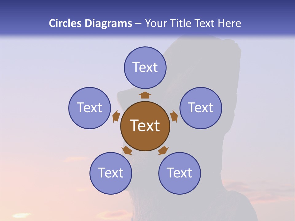 A Stone Statue On Easter Island At Sunset PowerPoint Template