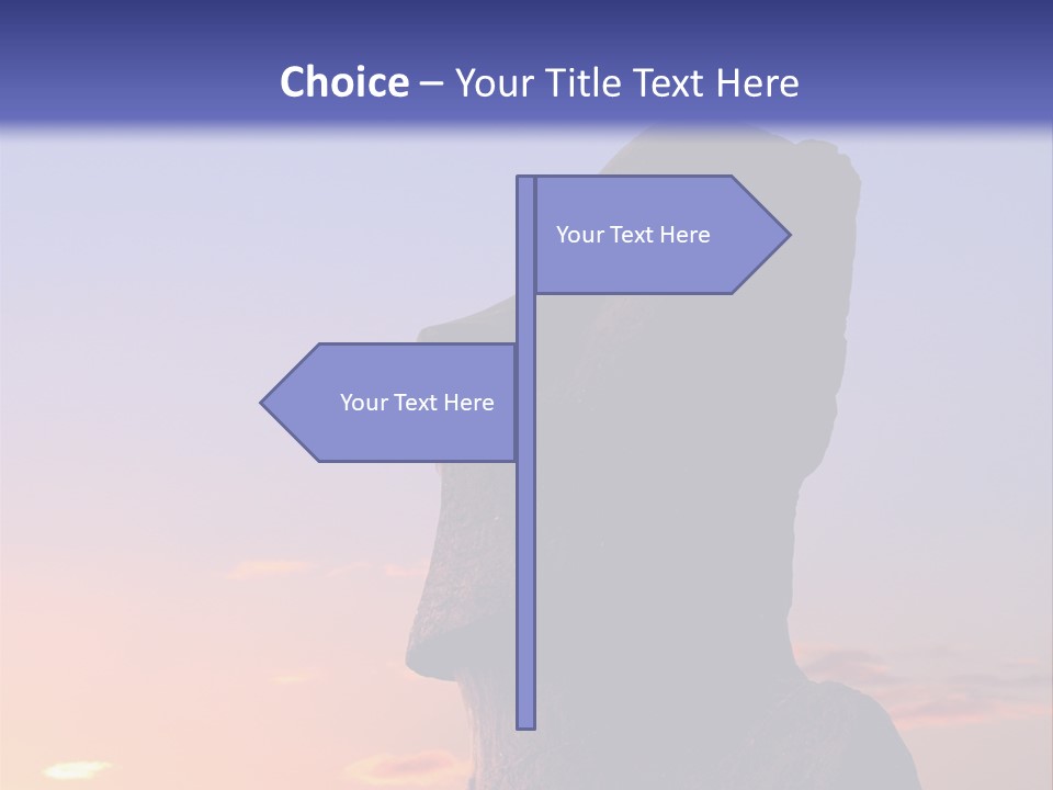 A Stone Statue On Easter Island At Sunset PowerPoint Template