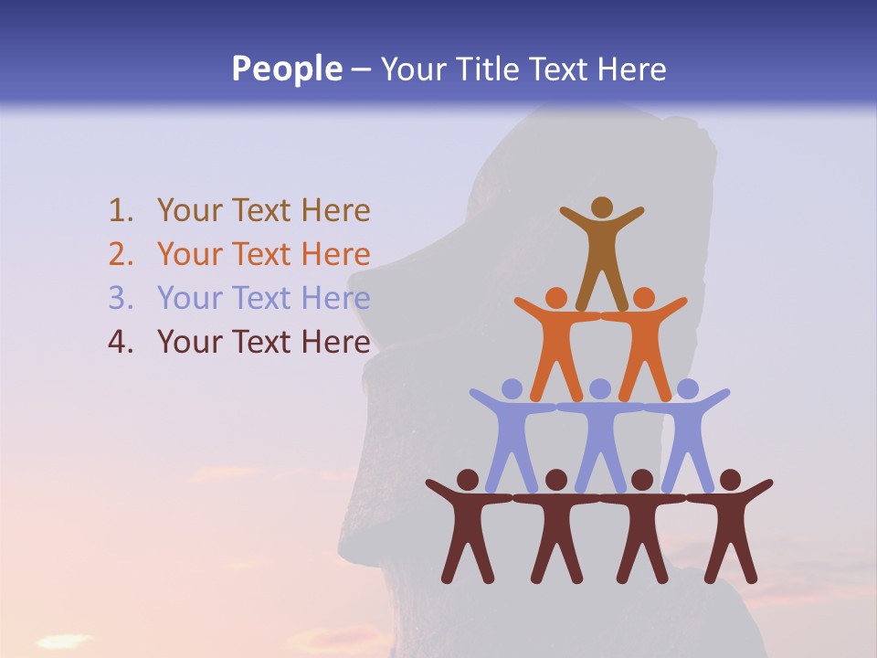 A Stone Statue On Easter Island At Sunset PowerPoint Template