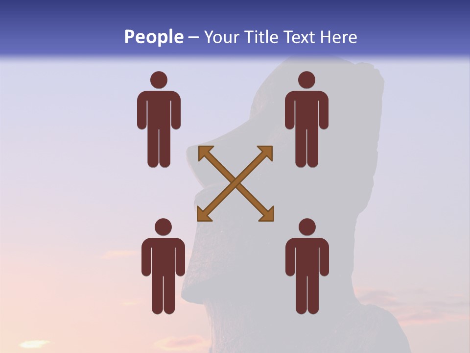 A Stone Statue On Easter Island At Sunset PowerPoint Template