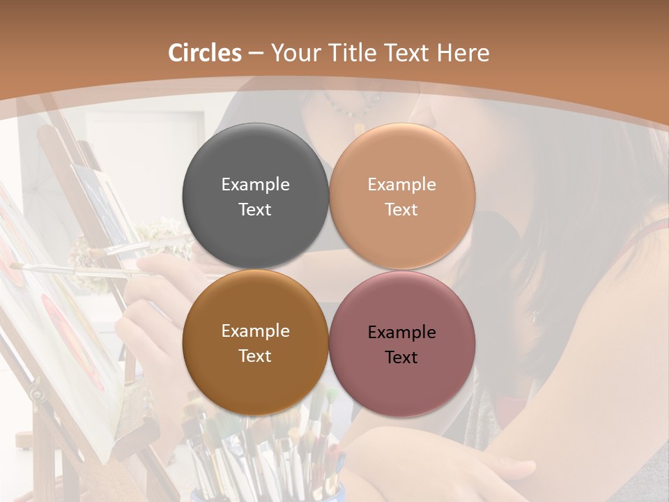 Two Women Sitting At A Table Looking At A Picture PowerPoint Template