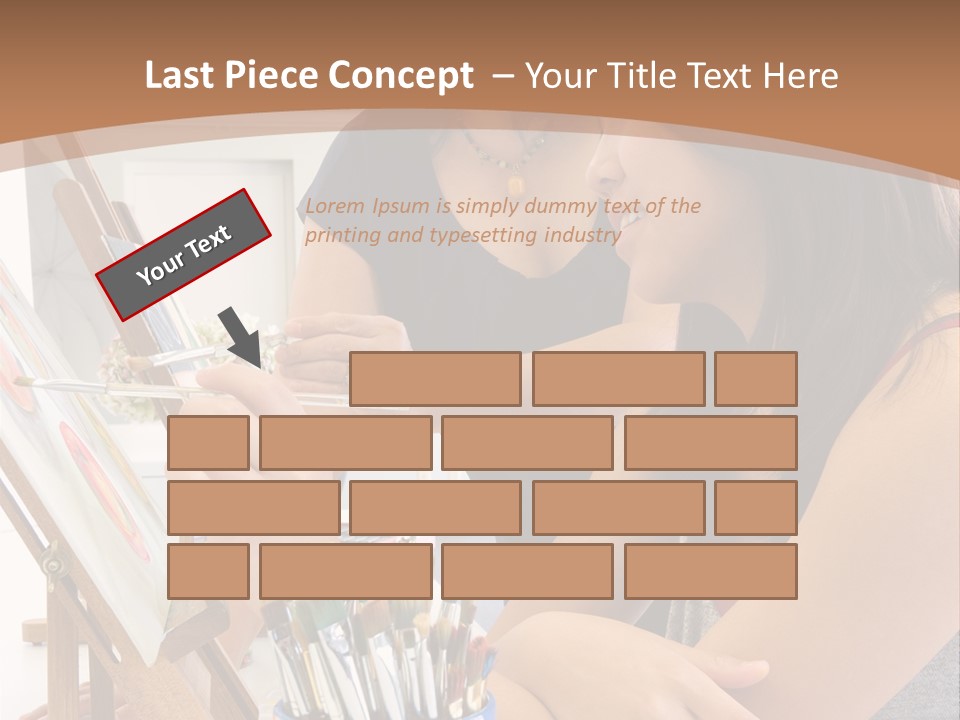 Two Women Sitting At A Table Looking At A Picture PowerPoint Template