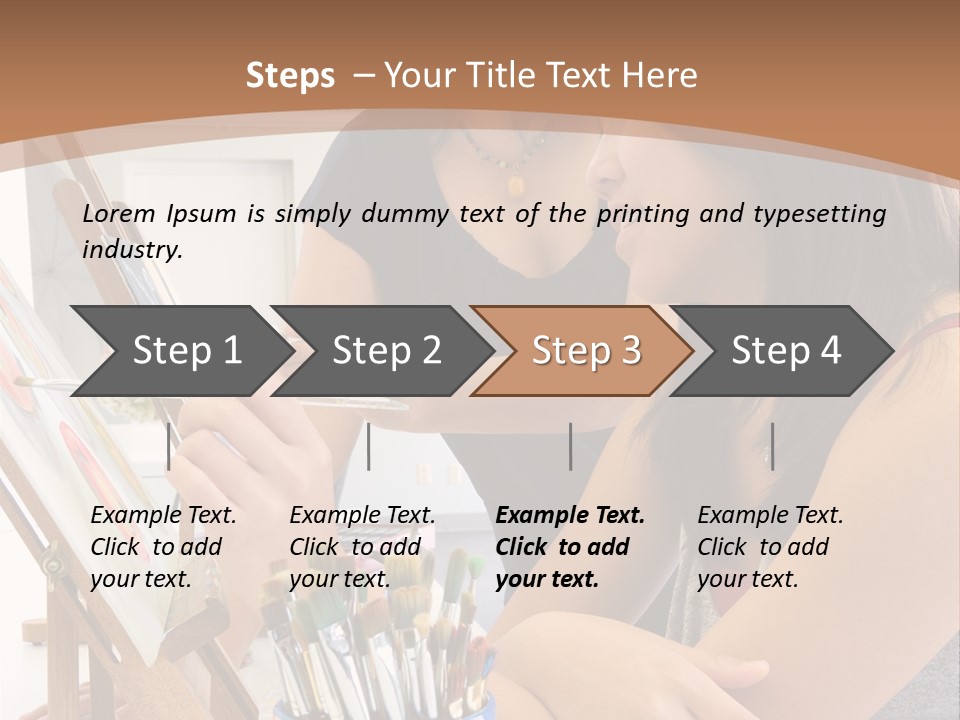 Two Women Sitting At A Table Looking At A Picture PowerPoint Template