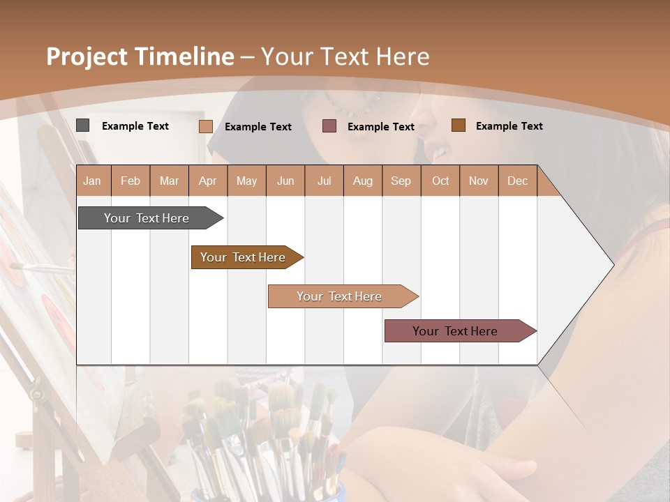 Two Women Sitting At A Table Looking At A Picture PowerPoint Template