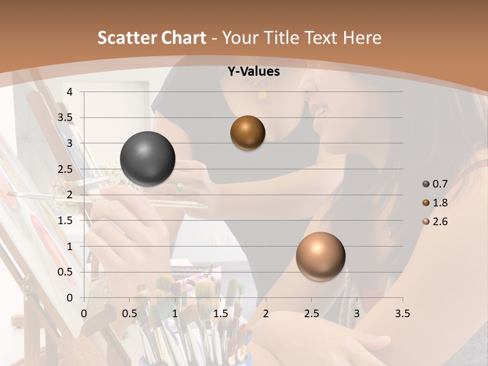 Two Women Sitting At A Table Looking At A Picture PowerPoint Template