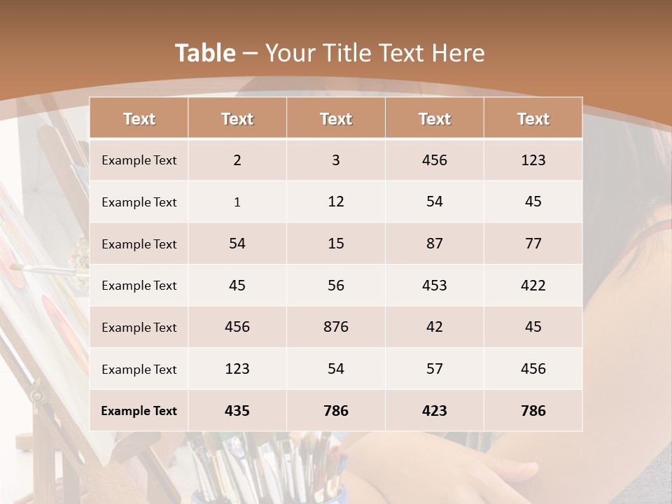 Two Women Sitting At A Table Looking At A Picture PowerPoint Template