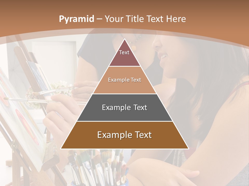 Two Women Sitting At A Table Looking At A Picture PowerPoint Template