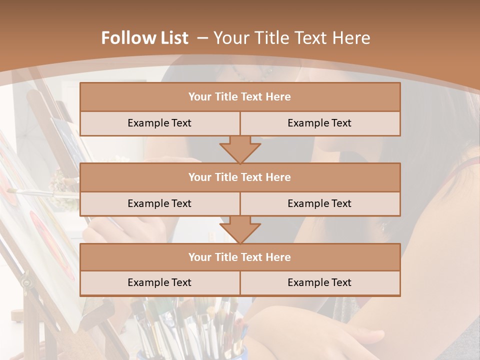 Two Women Sitting At A Table Looking At A Picture PowerPoint Template