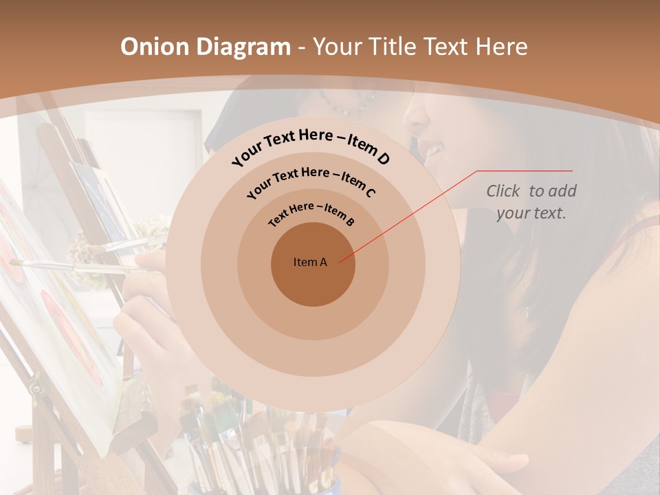 Two Women Sitting At A Table Looking At A Picture PowerPoint Template