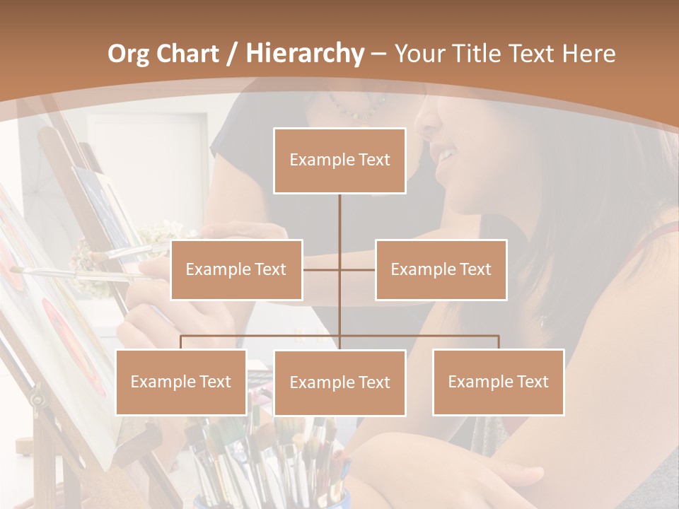 Two Women Sitting At A Table Looking At A Picture PowerPoint Template