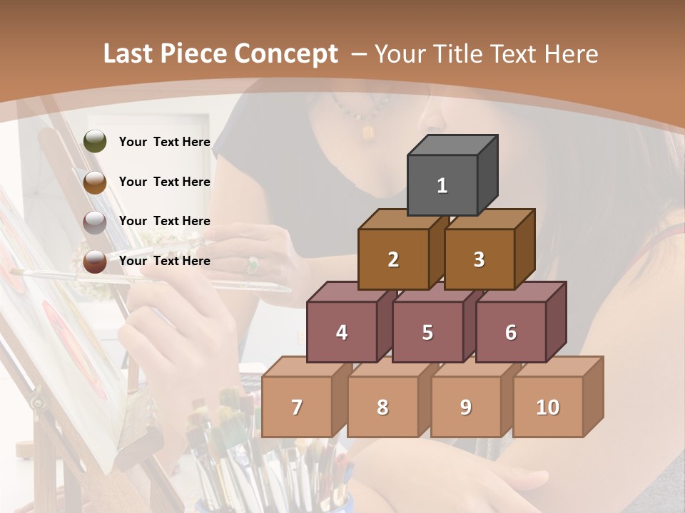 Two Women Sitting At A Table Looking At A Picture PowerPoint Template