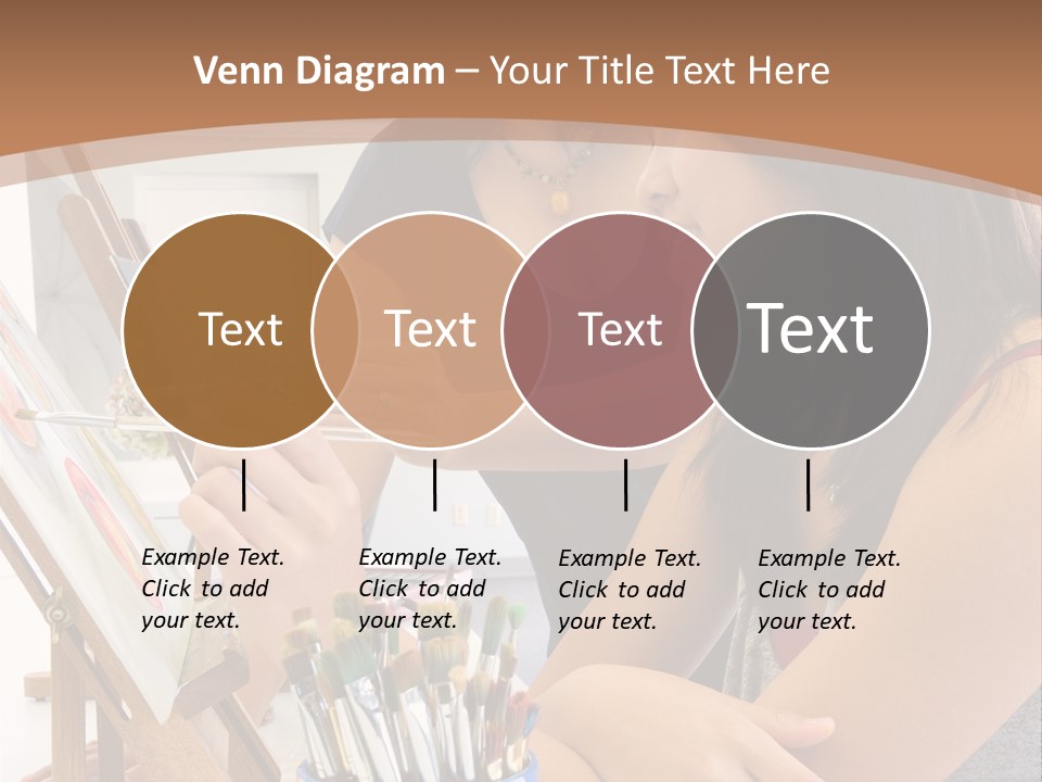 Two Women Sitting At A Table Looking At A Picture PowerPoint Template
