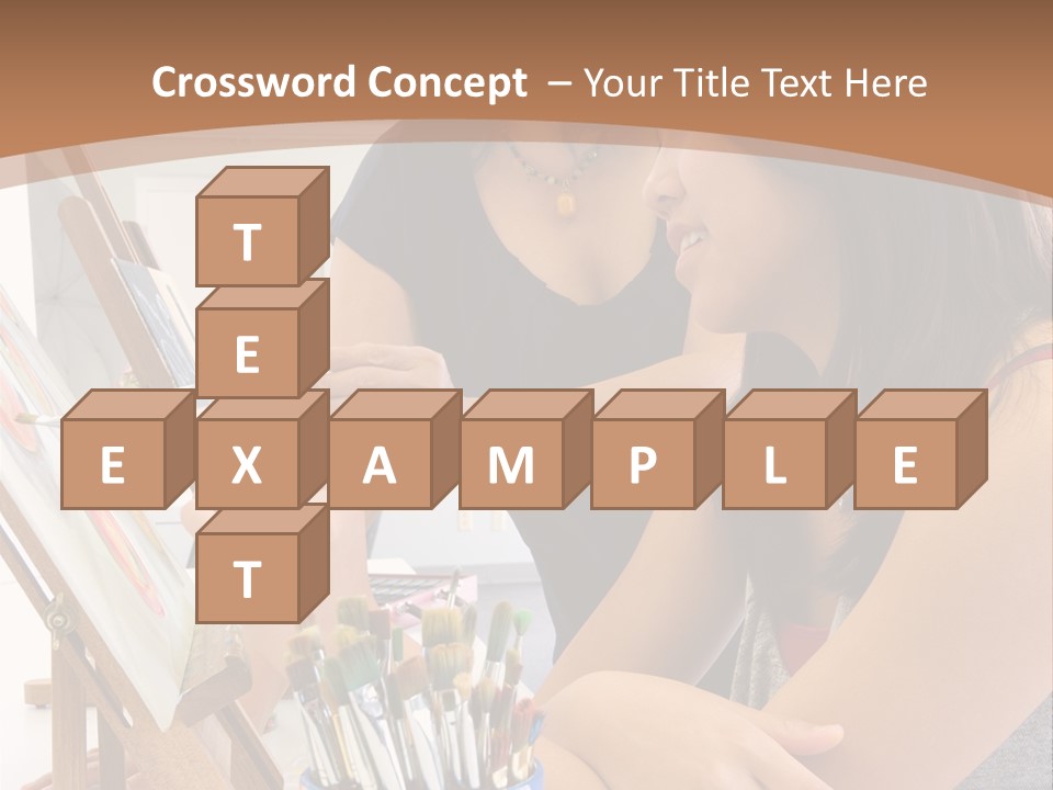 Two Women Sitting At A Table Looking At A Picture PowerPoint Template