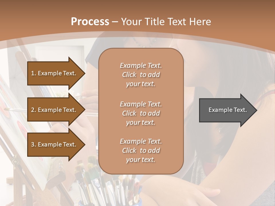 Two Women Sitting At A Table Looking At A Picture PowerPoint Template