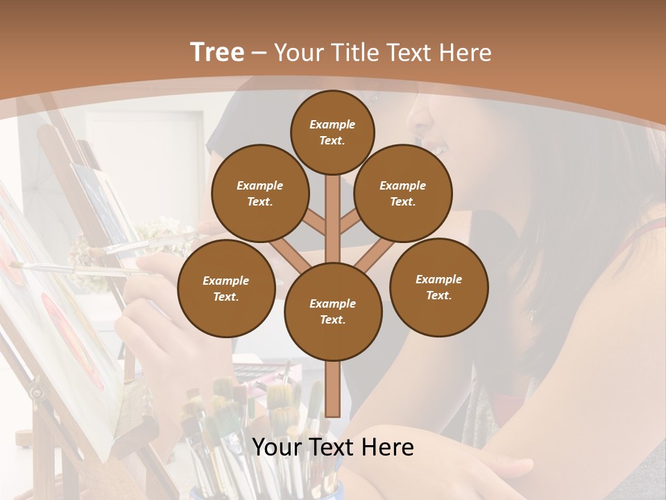 Two Women Sitting At A Table Looking At A Picture PowerPoint Template