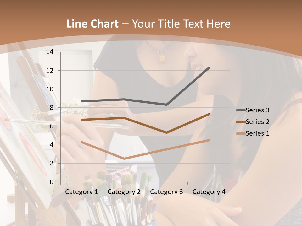 Two Women Sitting At A Table Looking At A Picture PowerPoint Template