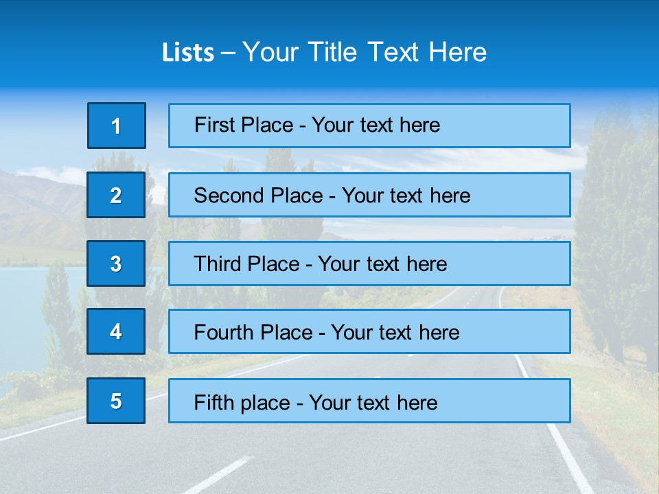 Mountain Landscape With Lake And Road, New Zealand PowerPoint Template
