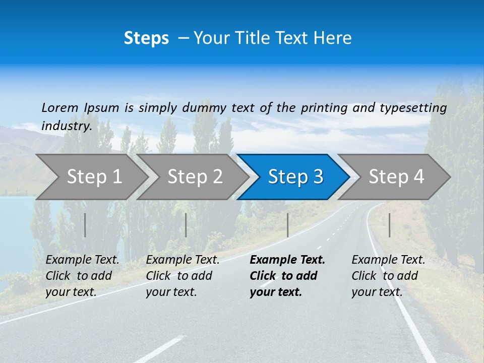 Mountain Landscape With Lake And Road, New Zealand PowerPoint Template