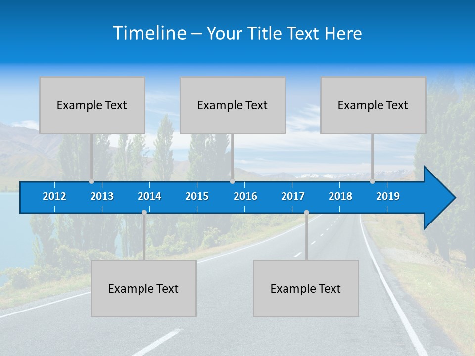 Mountain Landscape With Lake And Road, New Zealand PowerPoint Template