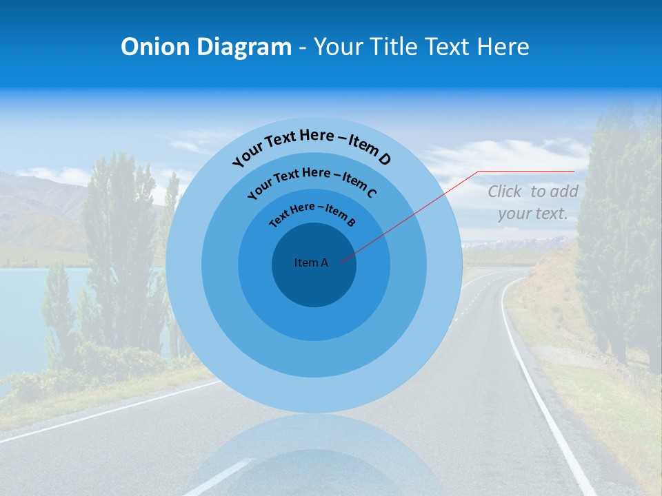 Mountain Landscape With Lake And Road, New Zealand PowerPoint Template