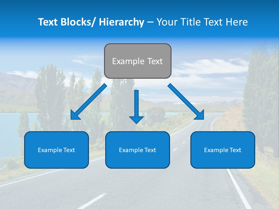 Mountain Landscape With Lake And Road, New Zealand PowerPoint Template