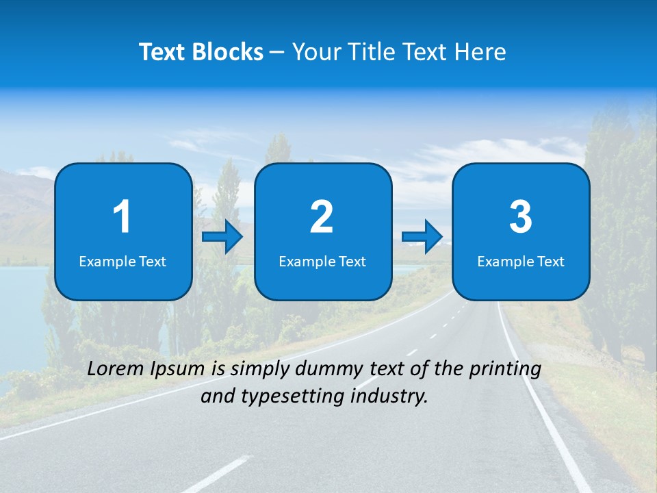 Mountain Landscape With Lake And Road, New Zealand PowerPoint Template