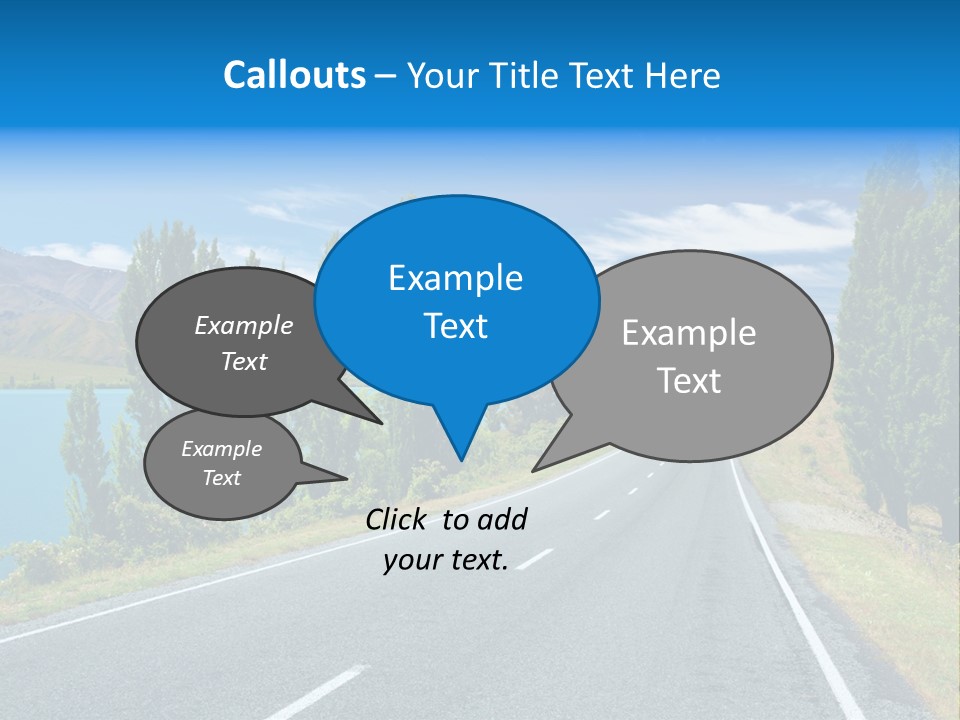 Mountain Landscape With Lake And Road, New Zealand PowerPoint Template