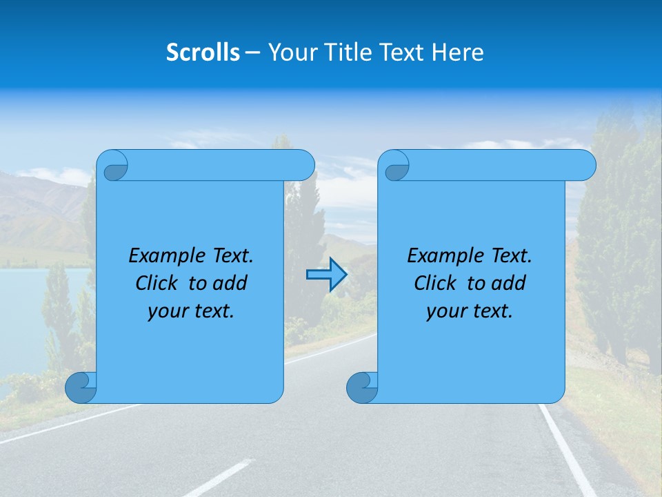 Mountain Landscape With Lake And Road, New Zealand PowerPoint Template